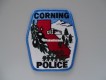 Stoffabzeichen / 2 Streifenwagen Fotos, Corning Police, California