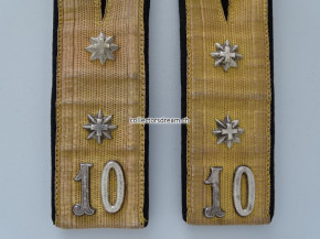 Schulterklappen Infanterie-Schützen Oberleutnant Ord. 1898 Bat. 10 (Genf / Genève)