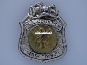 Feuerwehr Metallabzeichen "S.L. County  Fire Co. No.1"