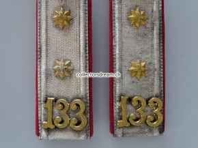 Schulterklappen Infanterie Oberleutnant Ord. 1898 Landwehr Bat. 133 Solothurn
