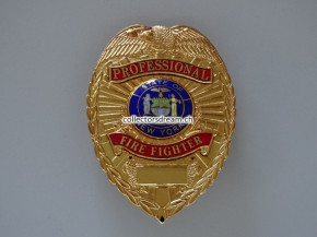 Metall Badge - Dienstmarke Professional Fire Fighter State of New York