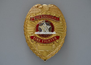 Metall Badge - Dienstmarke Professional Fire Fighter State of Oklahoma