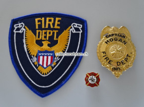 Metall Badge - Dienstmarke Captain Hogan Fire Dept. (State Indiana)