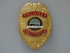 Metall Badge - Dienstmarke Volunteer Fire Fighter State of Kansas
