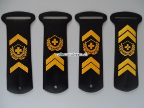 Gradstrippen / Rangschlaufen "Gummiadler" Gefreiter-Korporal-Wachtmeister-Fourier-Feldweibel-Adjutant-Stabs-Adjutant