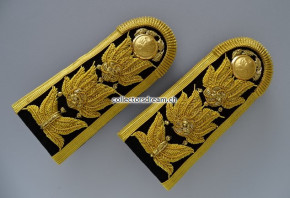 Schulterstücke (Epauletten) Goldfaden Metallfadenstickerei, Königreich Thailand, kurze weibliche Version