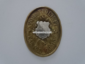 Antike Dienstmarke Forstpolizei Kanton Zürich ca. um 1880/1900