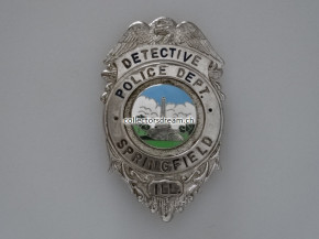 Metall Badge Police Dept. Springfield Illinois / Detective