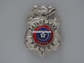 Metall Badge Patrolman Taylor Lake Police State of Texas