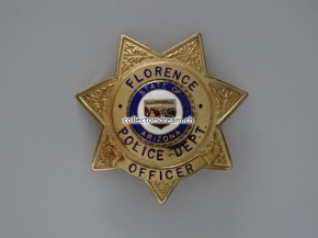 Police Badge Police Dept. Florence State Arizona
