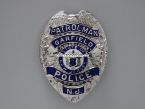 Police Badge Partolman Garfield Police State New Jersey