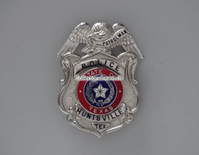 Police Badge Patrolman Huntsville Police State of Texas