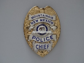 Police Badge Chief Mountainair Police State New Mexico