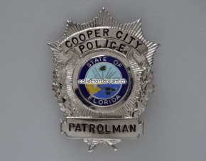 Police Badge Patrolman Cooper City State Florida