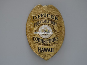 Metall Badge Corrections Officer Public Safety Dept. State of Hawaii