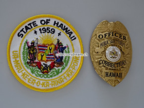 Metall Badge Corrections Officer Public Safety Dept. State of Hawaii