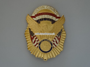 Police Metall-Badge Fulton County Police State of Georgia 25th Anniversary 1975-2000