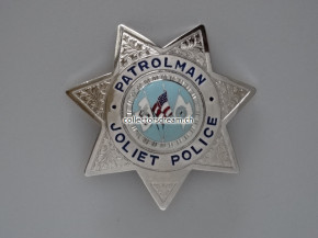 Police Badge Patrolman Joliet Police State Illinois