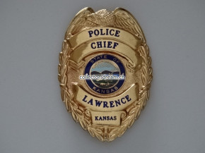 Police Badge Chief Lawrence Police State Kansas