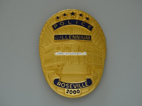 Metall Badge Police Roseville Millennium 2000 State Michigan