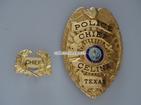 Police Chief Badge Selina Police State Texas