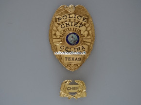 Police Chief Badge Selina Police State Texas