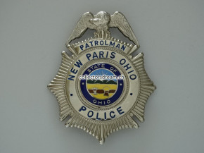 Police Badge Patrolman New Paris State Ohio
