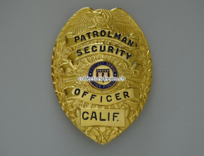 Metall Badge Patrolman Security Officer California