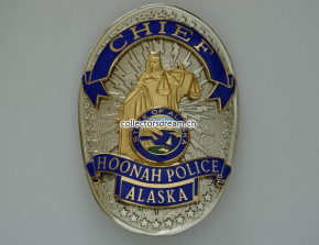 Police Chief Badge Hoonah Police State Alaska