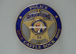 Police Officer Badge Castle Rock State Washington