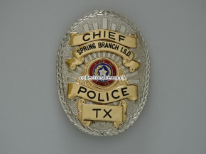 Police Badge Chief Spring Branch I.S.D. Police State Texas