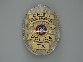 Police Badge Chief Spring Branch I.S.D. Police State Texas