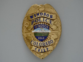 Police Chief Badge Windsor Police State Colorado
