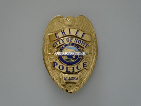 Police Chief Badge City of Nome State Alaska