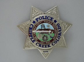 Police Badge Cripple Creek State Colorado