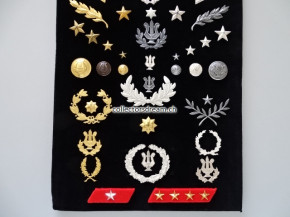 Mustertafel AGRU mit div. Metallabzeichen