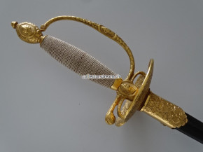 Galadegen in der Art um 1770/1800, Replika, vergoldet - gebleut