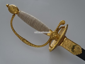 Galadegen in der Art um 1770/1800, Replika, vergoldet - gebleut