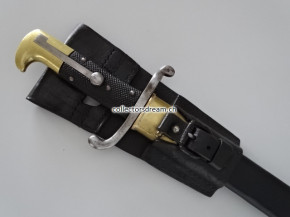 Ledertrage-Tasche / Frosch zu Weidmesser 1842/52 & Yatagan 1864