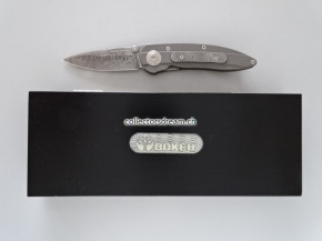 Böker Damast Jahresmesser 2007. Klinge mit 300 Lagen Balbach Damast