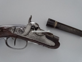 Perkussions Taschenpistole - Reisepistole um 1780/1830 Frankreich/Paris