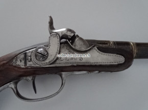 Perkussions Taschenpistole - Reisepistole um 1780/1830 Frankreich/Paris