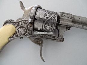 Antiker Stiftzünder Revolver System Lefaucheux um 1860/65 "Lepage Frères a Paris"