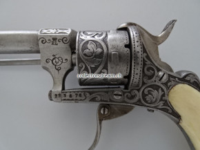 Antiker Stiftzünder Revolver System Lefaucheux um 1860/65 "Lepage Frères a Paris"