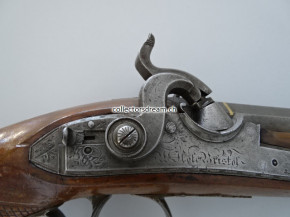 Offiziers Perkussions Pistole um 1800/1840 England "W. Hole Bristol"