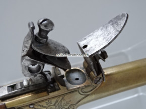 Steinschloss Kastenschloss Pistole aus Messing um 1780/1800