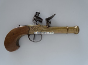 Steinschloss Kastenschloss Pistole aus Messing um 1780/1800