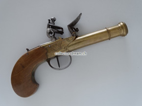 Steinschloss Kastenschloss Pistole aus Messing um 1780/1800