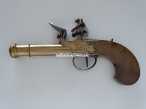 Steinschloss Kastenschloss Pistole aus Messing um 1780/1800