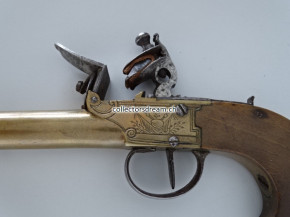 Steinschloss Kastenschloss Pistole aus Messing um 1780/1800